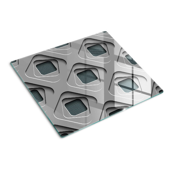 Tocător sticlă Modele geometrice în nuanțe de gri