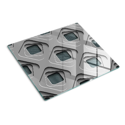 Tocător sticlă Modele geometrice în nuanțe de gri