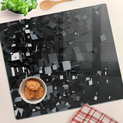 Tocător de bucătărie Cuburi negre abstracte