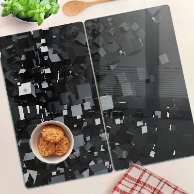 Tocător de bucătărie Cuburi negre abstracte