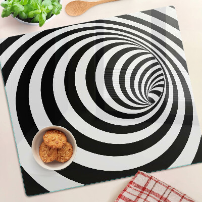 Tocător de bucătărie Motiv spiralat alb-negru