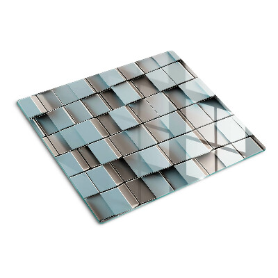 Tocător sticlă Plăci geometrice în nuanțe de albastru
