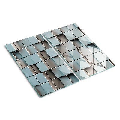 Tocător sticlă Plăci geometrice în nuanțe de albastru