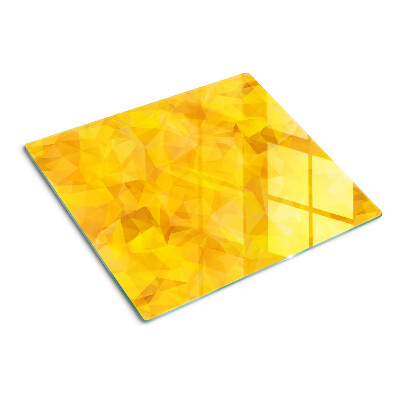 Tocător sticlă Mozaic geometric galben