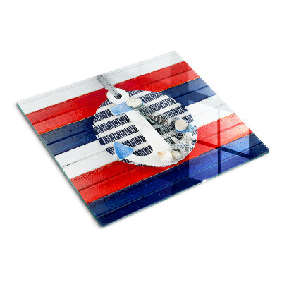 Tocător sticlă Ancoră pe fundalul cu dungi