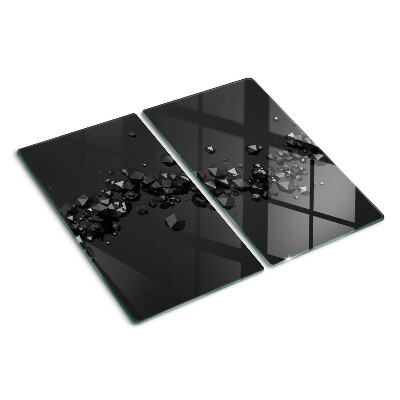 Tocător sticlă Cristale negre pe fundal
