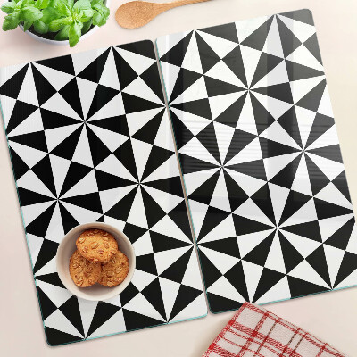 Tocător sticlă Triunghiuri geometrice în alb și negru