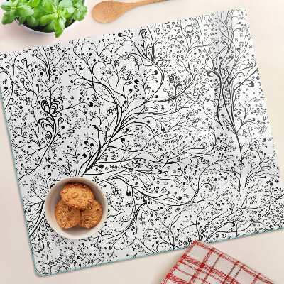 Tocător de bucătărie Un model vegetal cu ramuri delicate