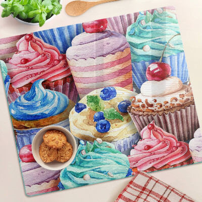 Tocător de bucătărie Brioșe și produse de patiserie colorate