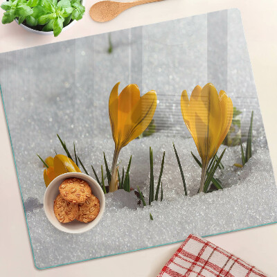 Tocător de bucătărie Crocusi în zăpadă