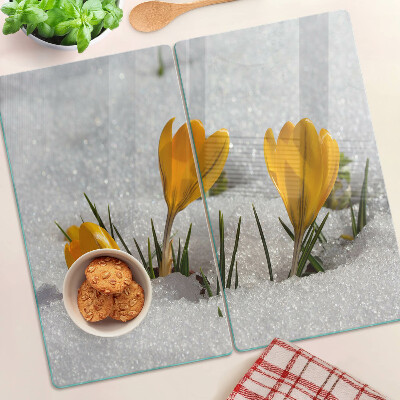 Tocător de bucătărie Crocusi în zăpadă
