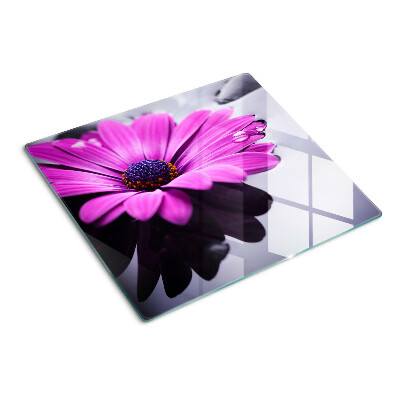 Tocător sticlă Floare violetă cu picături de apă