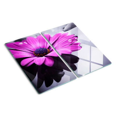 Tocător sticlă Floare violetă cu picături de apă