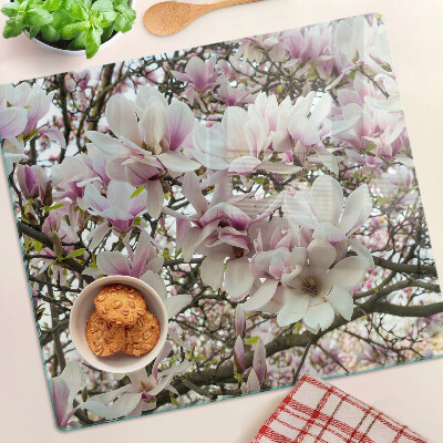 Tocător sticlă Flori de magnolie