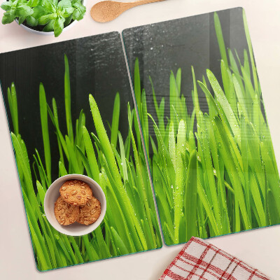 Tocător de bucătărie Iarbă verde cu picături de apă