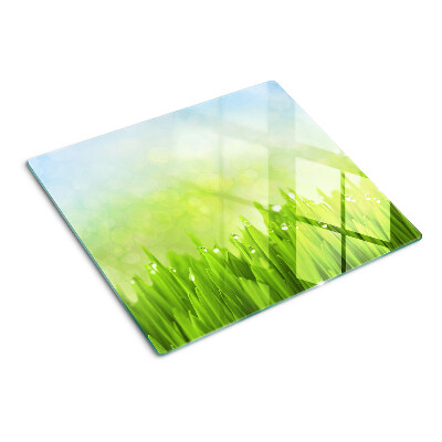 Tocător de bucătărie Iarbă verde cu picături de apă