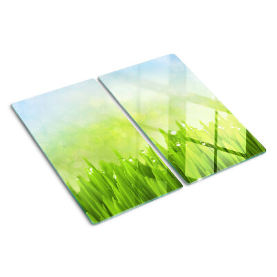 Tocător de bucătărie Iarbă verde cu picături de apă