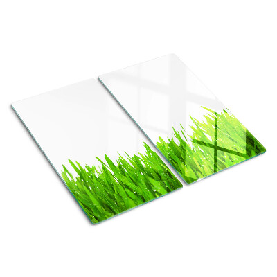 Tocător de bucătărie Iarbă verde cu picături de apă