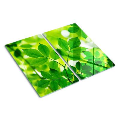 Tocător de bucătărie Frunze pe un fundal verde
