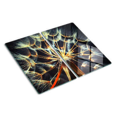 Tocător de bucătărie Păpădii în macrofotografie