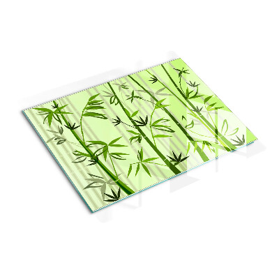Tocător sticlă Bambus pe fundal verde