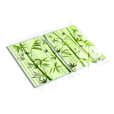 Tocător sticlă Bambus pe fundal verde