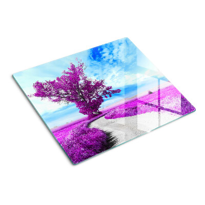 Tocător sticlă Copac violet pe cer