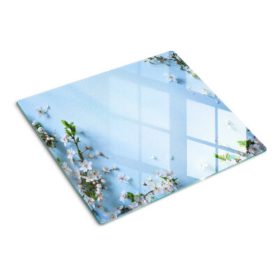 Tocător de bucătărie Model floral pe fundal albastru