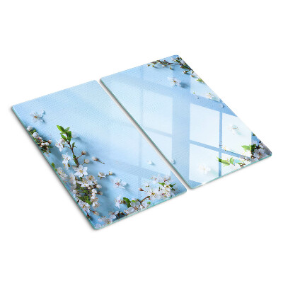Tocător de bucătărie Model floral pe fundal albastru