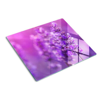 Tocător sticlă Flori de lavandă pe un fundal violet