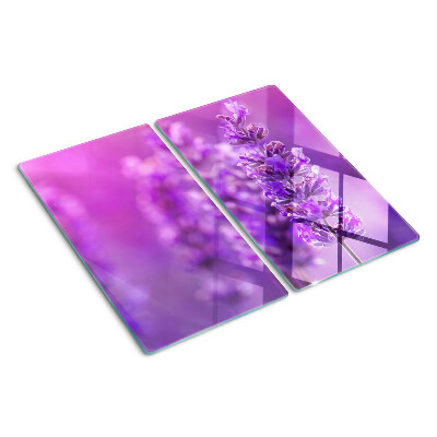 Tocător sticlă Flori de lavandă pe un fundal violet