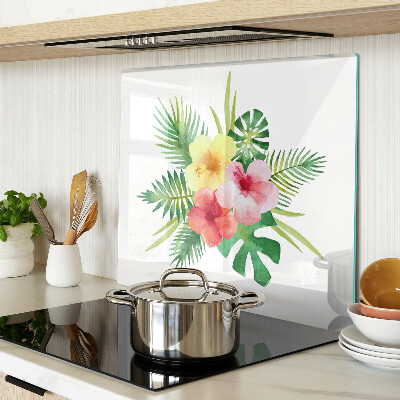 Tocător de bucătărie Flori și frunze tropicale