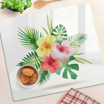 Tocător de bucătărie Flori și frunze tropicale