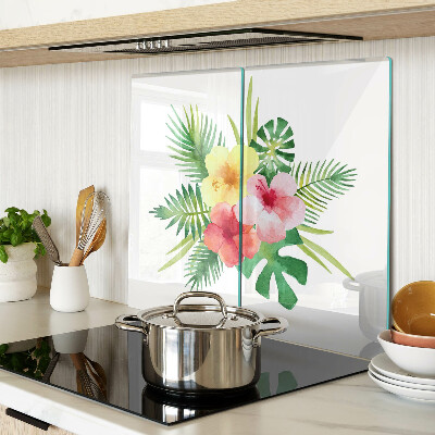 Tocător de bucătărie Flori și frunze tropicale