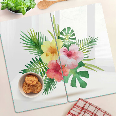 Tocător de bucătărie Flori și frunze tropicale