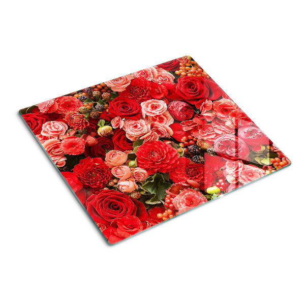 Tocător sticlă Model floral cu trandafiri