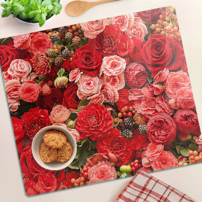 Tocător sticlă Model floral cu trandafiri