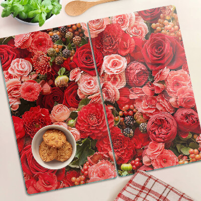 Tocător sticlă Model floral cu trandafiri