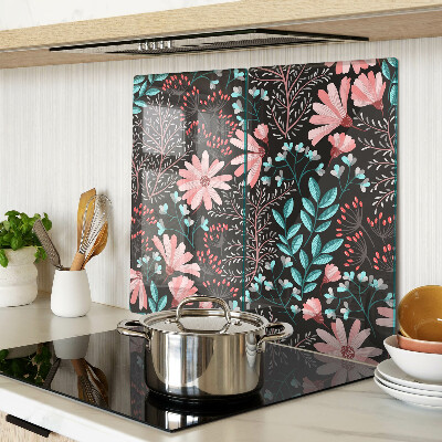 Tocător de bucătărie Model floral pe un fundal închis