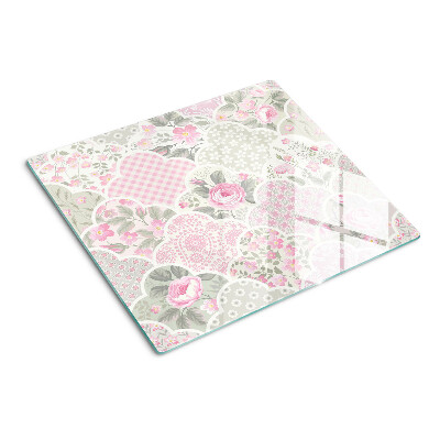 Tocător sticlă Model floral în nuanțe pastelate