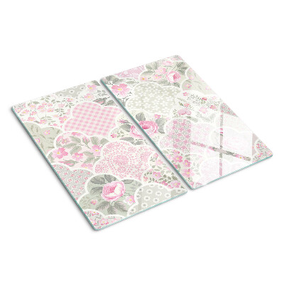 Tocător sticlă Model floral în nuanțe pastelate