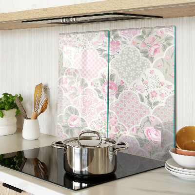 Tocător sticlă Model floral în nuanțe pastelate