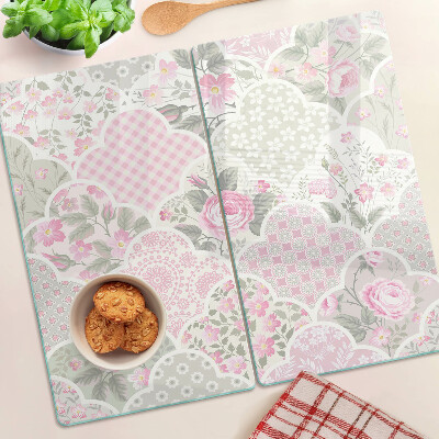 Tocător sticlă Model floral în nuanțe pastelate
