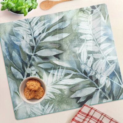 Tocător sticlă Frunze tropicale în nuanțe pastelate