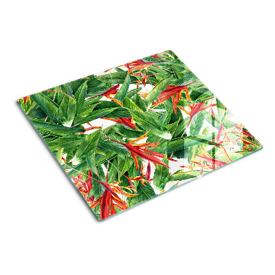 Tocător sticlă Frunze și flori tropicale