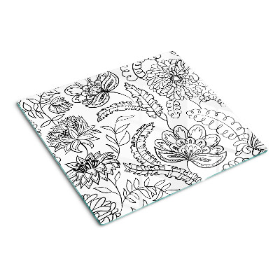 Tocător sticlă Model floral de doodle