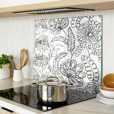 Tocător sticlă Model floral de doodle