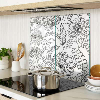 Tocător sticlă Model floral de doodle