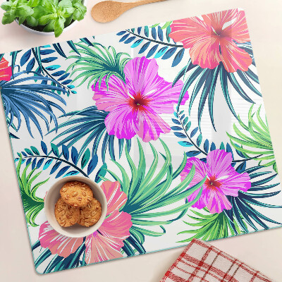 Tocător sticlă Motiv floral tropical