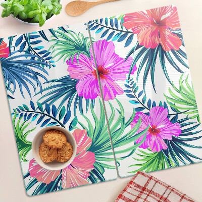 Tocător sticlă Motiv floral tropical